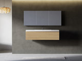 36'' Floating Bathroom Vanity with Sink, Wall-Mounted Striped Storage Cabinet with Soft-Close Drawer W1573P265197