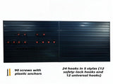 PVC Slatwall Panel Kit, 4x8ft Garage Wall Storage System with Safety-Lock Hooks, Lightweight W2787P513133