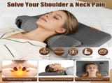 Heated Neck Massager Pillow with 3 Heat Settings & 3 Vibration Modes, Contoured 35488447