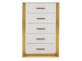 Obsession Contemporary Style 5-Drawer Chest Made with Wood & Gold Finish B009P152666
