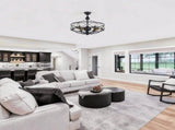 28-Inch Ceiling Fan with Light, DC Reversible Motor, 3 ABS Blades, Remote Control Included,for W934P608445