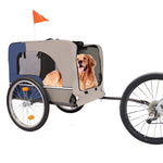 ZUN Dog Bike Trailer - Folding Pet Trailer Car for Bicycle, Folding Pet Carrier with 20 Inch Wheels, 2 W1364133979