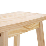 Set of 2 Saddle Seat Counter Stools, 24" Wood Bar Stools for Dining Room Kitchen Pub Chair, Wood 95221143