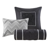 7 Piece Tufted Comforter Set Grey King B03596788
