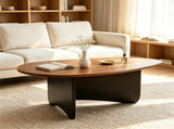 Oval Modern Coffee Table, Engineered Wood Low Accent Table with TShaped Arched Base, Capacity 11423593