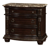 Formal Traditional 1pc Nightstand Only Brown Cherry Solid wood 3-Drawers Bedroom Furniture Genuine B011P251255