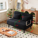 39 Convertible Chair Bed, Tri-Fold Sofa Bed with Adjustable Backrest & Pillow, Leisure Chaise W1767P192815