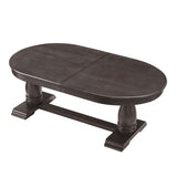 94.06 Inch Extendable Wooden Dining Table for 6 Persons,Long Expandable Curved Dining Table,Mid W2582P321482