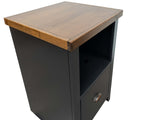 22 inch 1-drawer file, No Assembly Required, Black and Whiskey Finish B108P160153
