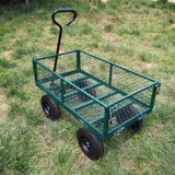(Green solid wheels wagon cart) Solid wheels Tools cart Wagon Cart Garden cart trucks make it easier W227P162446