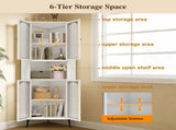 73'' Corner Cabinet, Metal Storage Cabinet with Doors and Adjustable Shelves, Corner Organizer W3387P450849