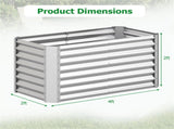 422 Ft Galvanized Steel Raised Garden Bed Outdoor Planter Box for Vegetables Herbs Flowers 11636552