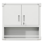 ZUN Metal Wall-Mounted Tool Storage Cabinet with Locking Door and 1 Shelf 1 Opened Drawer for Garage 90012667