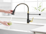 Commercial Kitchen Faucet with Pull Down Sprayer, Single Handle Single Lever Kitchen Sink Faucet W1932P156133