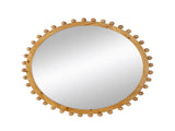 D34" Wood Round Mirror with Beaded Frame, Circle Wall Mirror for Living Room Bedroom Entryway W2078126450
