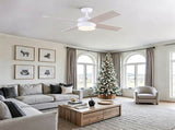 44" Ceiling Fan with Lights & Remote, Matte White Modern Fan, Reversible DC Motor, 6 Speeds, 3-Color W1367P447389