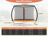 8FT Trampoline with Safety Enclosure, 243.84cm Round Trampoline for Kids Adults 3, 880LBS Static 63197914