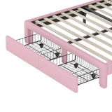 Full Size Upholstered Rainbow Design Bed, Velvet Princess Platform Bed with Storage Drawer, No N733P234609H