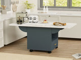 39.4" Wood Folding Dining with 4 Wheels, Wood Folding End with Wheels, Folding Dining 18512493