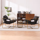 2 Chairs in 1 Box, Upholstered Hanging Armchair with Arm PocketsMetal frame, gold-plated W1901P147317