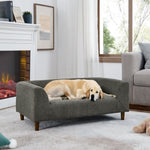 ZUN Pet sofa with backrest and armrests, modern rectangular pet sofa suitable for medium and large dogs, W487P228083