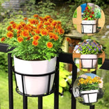 ZUN Iron Hanging Plant Holder Over The Rail Metal Fence Planters, Hanging Bucket Flower Pot Holder for 64434831