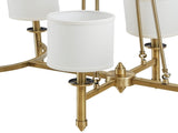 6-light Chandelier with Fabric Drum Shades B035P264528