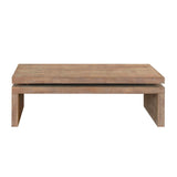 Natural Wood Living Room Table Versatile Coffee Table 2-Tiered Wood Tabletop Table 47.6" L 23.6" W W2729P198991