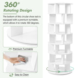 ZUN ON-TREND Φ23.6'' Rotating Shoe Rack Tower, 7-Tier Spinning Shoe Shelf with 5 Grids Per Layer, N721P180790K