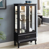 Lighted Curio with Glass Doors and Adjustable Shelves 2 Door Wine Display Curio W1758P297546