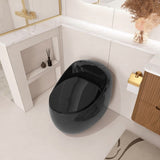1-Piece 1.28 GPF Single Flush Egg Shape Toilet in Glossy Black W2973P301480