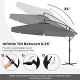 10 Feet Patio Cantilever Umbrella - Gray 86774964