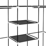 ZUN 69" Portable Clothes Closet Non-Woven Fabric Wardrobe Double Rod Storage Organizer Black 23382400