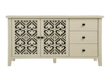 Hollowed-out Cabinet with 2 Door 3 Drawers, American Furniture, Suitable for Bedroom, Living Room, W688P223034