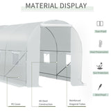 ZUN Walk-In Tunnel Greenhouse, Large Garden Hot House Kit with 6 Roll-up Windows & Roll Up Door 15' 7' 22733022