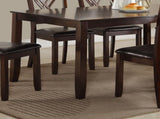 7-Pc Dinette Set Brown Espresso Finish Rectangular Table PU Upholstered Chairs Transitional Dining B011P184937