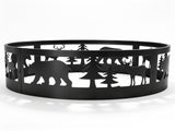 40in Fire Ring, Bear Pattern, Round, Iron 77366854