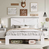 Full Bed Frame Headboard , Wood Platform Bed Frame , Noise Free,No Box Spring Needed and Easy W636P305736