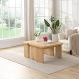 ZUN 47.24*23.62 inch and 35.43*31.49 inch Rectangle Wood Detachable Coffee Table, Single L Shape W2317P233130