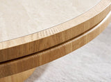 19.49 inch Round MDF Side Table Sintered Stone Tabletop for Living Room Bedroom Natural W876P460753