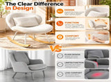 25.59"W x 33.66"D x 29.53"H Indoor Teddy Fabric Rocking Chair, Soft Fluffy Lounge Rocker with White 73370403