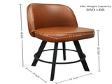 Set of 2 Commercial Grade Swivel Button-Tufted Back Bar Stools with Metal Frame Counter Height W5232P423682