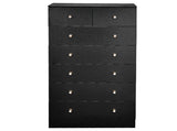 Black matte finish particleboard with melamine veneer, 66*40*131cm, 52 drawer cabinet, matte gold 25093354