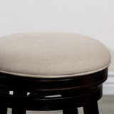 30" Bar Stool, Espresso Finish, Beige Fabric Seat B04660667