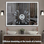 ZUN 48x36 inch LED Bathroom Vanity Mirror Wall Mounted Adjustable White/Warm/Natural Lights Anti-Fog W708P176761