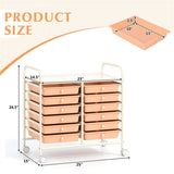 12-Drawer Rolling Storage Cart - 2-Row 10-Storey, Multicolor Drawers, 4 Wheels , White 02949175