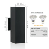 2-Pack Outdoor Wall Sconce, Modern Up and Down Weatherproof Wall Light, Black Aluminum Exterior Wall W1340P243536