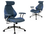 Blue Color Blocking Office Chair with 2D Adjustable Headrest, Ergonomic High-Back Desk Chair 330 lbs 26628182