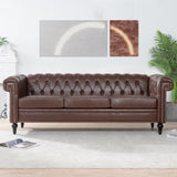 83.66 Inch Width Traditional Square Arm removable cushion 3 seater Sofa W68042995