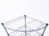 XM-243S Fan-shaped Carbon Steel Metal Assembly 4-Tier Storage Rack Silver Gray 91288015